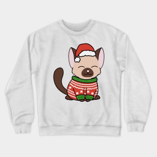 Christmas Sweater Siamese Cat Crewneck Sweatshirt